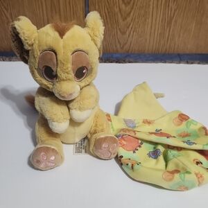 Disney Baby Simba Lion King 10" Plush With Blanket Wrap Pouch